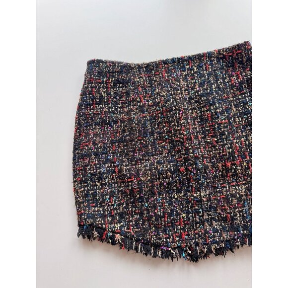 LOVERS + FRIENDS Aria Black Nightlife Confetti Flecked Tweed Mini Skirt, Size S - Picture 7 of 14